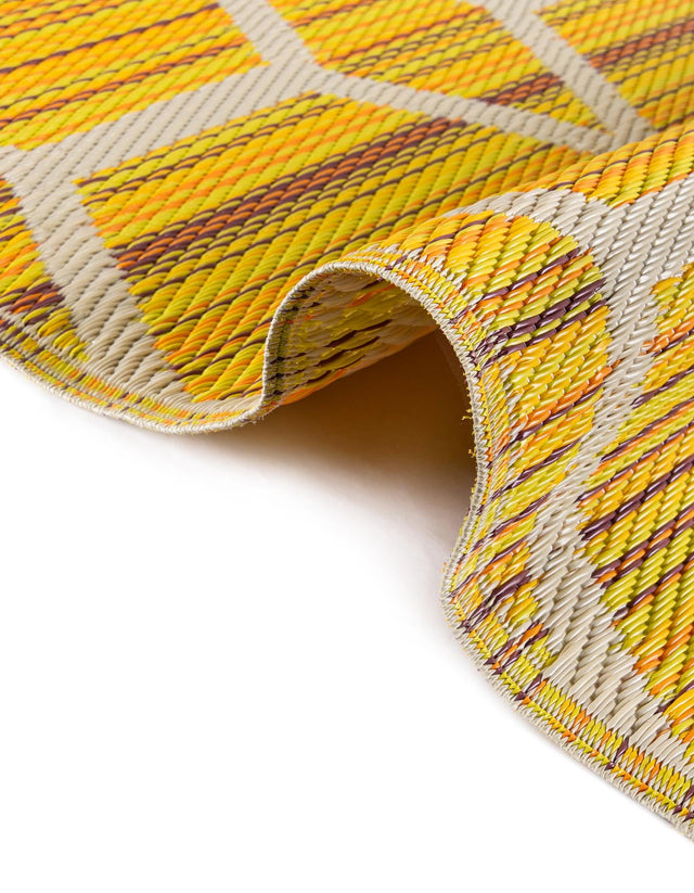 Yellow 2' x 6' 1 Vista Breeze Outdoor Runner Area Rug Weather Resistant for Patio, Deck, Terrace, Balcony, Porch Colorful Vivid Modern Outside Carpet for Sale at Rug Engine