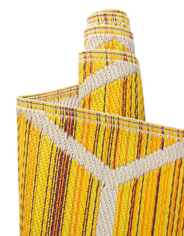 Yellow 2' x 6' 1 Vista Breeze Outdoor Runner Area Rug Weather Resistant for Patio, Deck, Terrace, Balcony, Porch Colorful Vivid Modern Outside Carpet for Sale at Rug Engine