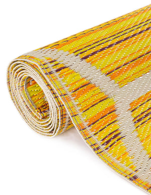 Yellow 2' x 6' 1 Vista Breeze Outdoor Runner Area Rug Weather Resistant for Patio, Deck, Terrace, Balcony, Porch Colorful Vivid Modern Outside Carpet for Sale at Rug Engine