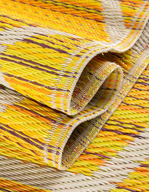 Yellow 2' x 6' 1 Vista Breeze Outdoor Runner Area Rug Weather Resistant for Patio, Deck, Terrace, Balcony, Porch Colorful Vivid Modern Outside Carpet for Sale at Rug Engine