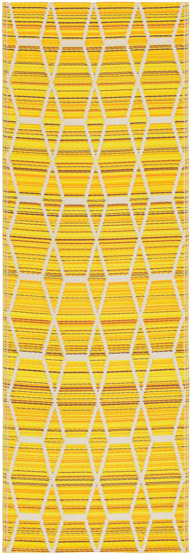 Yellow 2' x 6' 1 Vista Breeze Outdoor Runner Area Rug Weather Resistant for Patio, Deck, Terrace, Balcony, Porch Colorful Vivid Modern Outside Carpet for Sale at Rug Engine