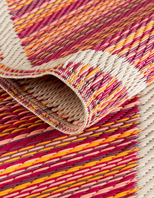 Red 2' x 6' 1 Vista Breeze Outdoor Runner Area Rug Weather Resistant for Patio, Deck, Terrace, Balcony, Porch Colorful Vivid Modern Outside Carpet for Sale at Rug Engine