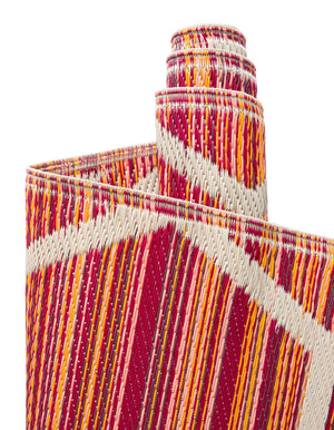 Red 2' x 6' 1 Vista Breeze Outdoor Runner Area Rug Weather Resistant for Patio, Deck, Terrace, Balcony, Porch Colorful Vivid Modern Outside Carpet for Sale at Rug Engine