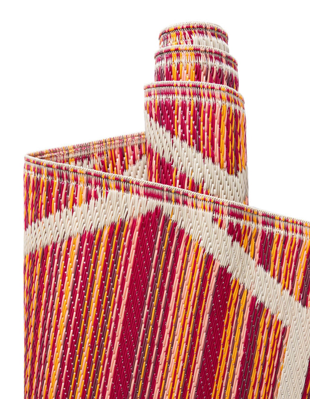 Red 2' x 6' 1 Vista Breeze Outdoor Runner Area Rug Weather Resistant for Patio, Deck, Terrace, Balcony, Porch Colorful Vivid Modern Outside Carpet for Sale at Rug Engine