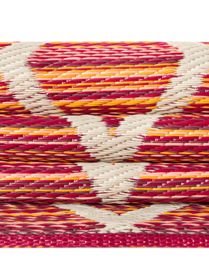 Red 2' x 6' 1 Vista Breeze Outdoor Runner Area Rug Weather Resistant for Patio, Deck, Terrace, Balcony, Porch Colorful Vivid Modern Outside Carpet for Sale at Rug Engine