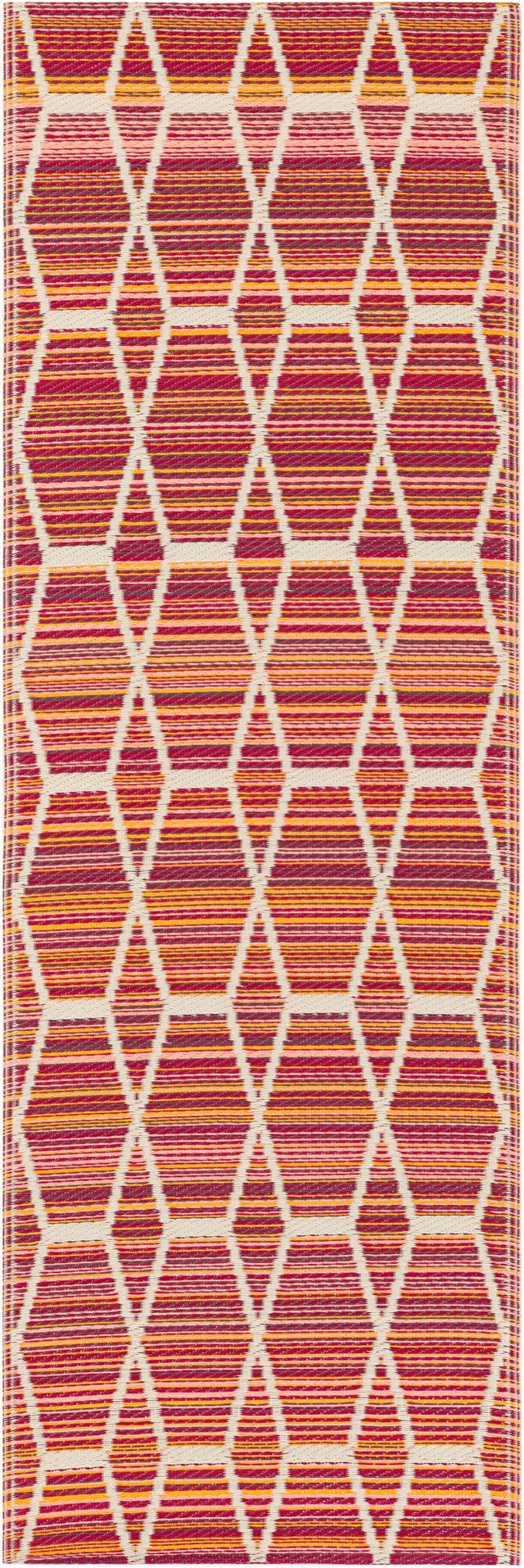 Red 2' x 6' 1 Vista Breeze Outdoor Runner Area Rug Weather Resistant for Patio, Deck, Terrace, Balcony, Porch Colorful Vivid Modern Outside Carpet for Sale at Rug Engine