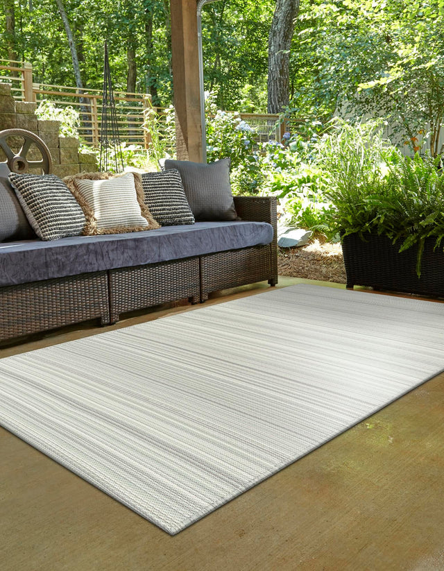 Pastel Gray 4' 1 x 6' 1 Vista Breeze Outdoor Rectangle Area Rug Weather Resistant for Patio, Deck, Terrace, Balcony, Porch Colorful Vivid Modern Outside Carpet for Sale at Rug Engine