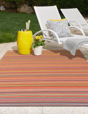 Multicolor 4' 1 x 6' 1 Vista Breeze Outdoor Rectangle Rug