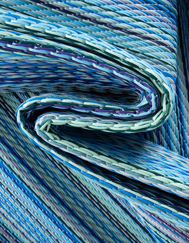 Blue 2' x 6' 1 Vista Breeze Outdoor Runner Area Rug Weather Resistant for Patio, Deck, Terrace, Balcony, Porch Colorful Vivid Modern Outside Carpet for Sale at Rug Engine