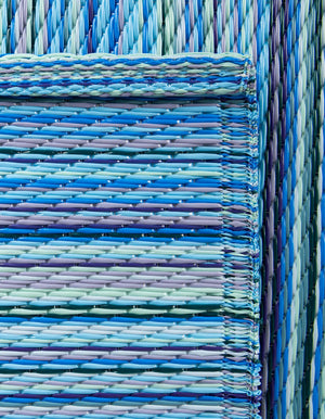 Blue 2' x 6' 1 Vista Breeze Outdoor Runner Area Rug Weather Resistant for Patio, Deck, Terrace, Balcony, Porch Colorful Vivid Modern Outside Carpet for Sale at Rug Engine