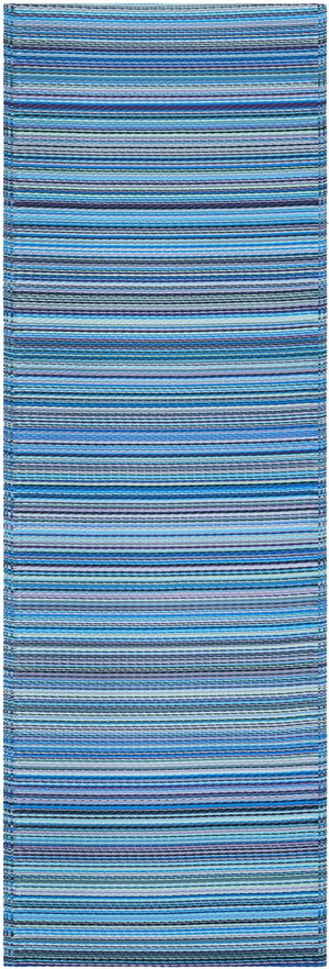 Blue 2' x 6' 1 Vista Breeze Outdoor Runner Area Rug Weather Resistant for Patio, Deck, Terrace, Balcony, Porch Colorful Vivid Modern Outside Carpet for Sale at Rug Engine