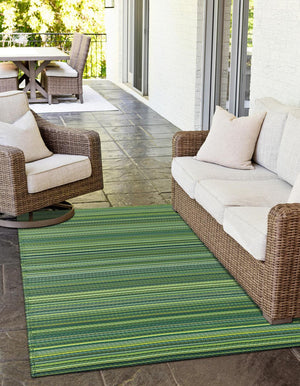 Green 4' 1 x 6' 1 Vista Breeze Outdoor Rectangle Area Rug Weather Resistant for Patio, Deck, Terrace, Balcony, Porch Colorful Vivid Modern Outside Carpet for Sale at Rug Engine