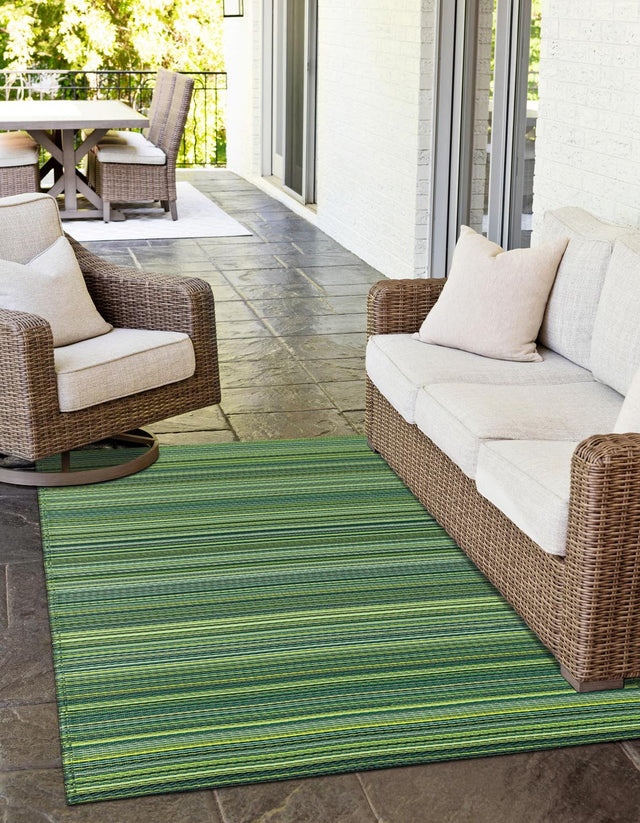 Green 4' 1 x 6' 1 Vista Breeze Outdoor Rectangle Area Rug Weather Resistant for Patio, Deck, Terrace, Balcony, Porch Colorful Vivid Modern Outside Carpet for Sale at Rug Engine