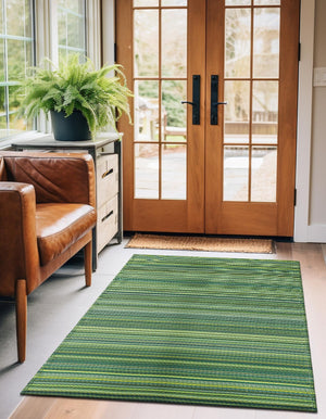 Green 4' 1 x 6' 1 Vista Breeze Outdoor Rectangle Area Rug Weather Resistant for Patio, Deck, Terrace, Balcony, Porch Colorful Vivid Modern Outside Carpet for Sale at Rug Engine