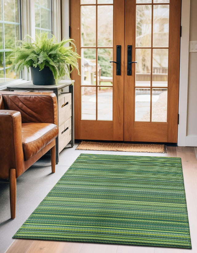 Green 4' 1 x 6' 1 Vista Breeze Outdoor Rectangle Area Rug Weather Resistant for Patio, Deck, Terrace, Balcony, Porch Colorful Vivid Modern Outside Carpet for Sale at Rug Engine