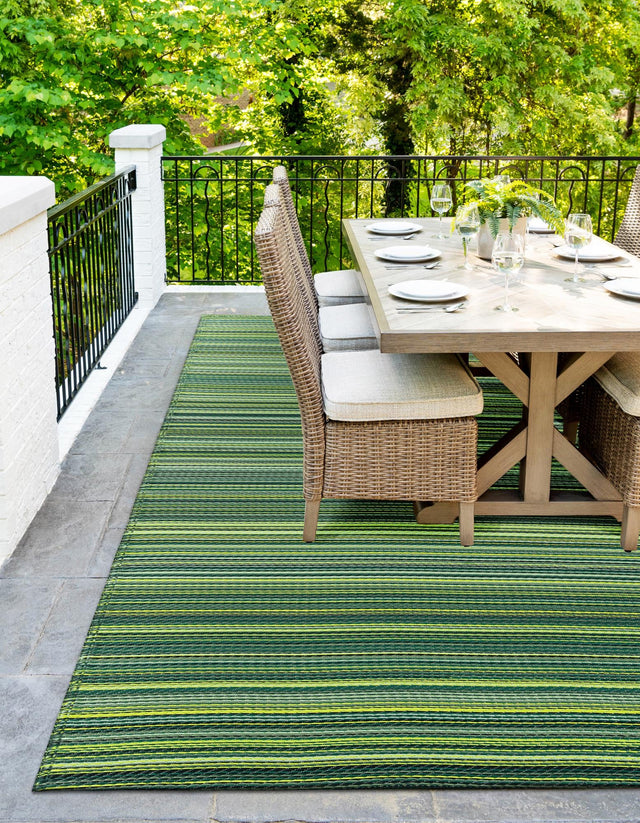 Green 4' 1 x 6' 1 Vista Breeze Outdoor Rectangle Area Rug Weather Resistant for Patio, Deck, Terrace, Balcony, Porch Colorful Vivid Modern Outside Carpet for Sale at Rug Engine
