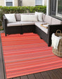 Red 4' 1 x 6' 1 Vista Breeze Outdoor Rectangle Area Rug Weather Resistant for Patio, Deck, Terrace, Balcony, Porch Colorful Vivid Modern Outside Carpet for Sale at Rug Engine