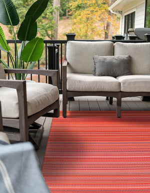 Red 4' 1 x 6' 1 Vista Breeze Outdoor Rectangle Area Rug Weather Resistant for Patio, Deck, Terrace, Balcony, Porch Colorful Vivid Modern Outside Carpet for Sale at Rug Engine