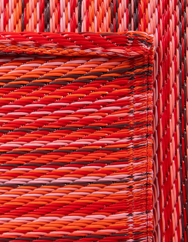 Red 2' x 6' 1 Vista Breeze Outdoor Runner Area Rug Weather Resistant for Patio, Deck, Terrace, Balcony, Porch Colorful Vivid Modern Outside Carpet for Sale at Rug Engine