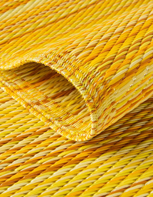 Yellow 2' x 6' 1 Vista Breeze Outdoor Runner Area Rug Weather Resistant for Patio, Deck, Terrace, Balcony, Porch Colorful Vivid Modern Outside Carpet for Sale at Rug Engine