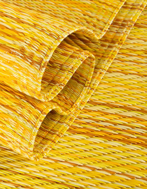 Yellow 2' x 6' 1 Vista Breeze Outdoor Runner Area Rug Weather Resistant for Patio, Deck, Terrace, Balcony, Porch Colorful Vivid Modern Outside Carpet for Sale at Rug Engine