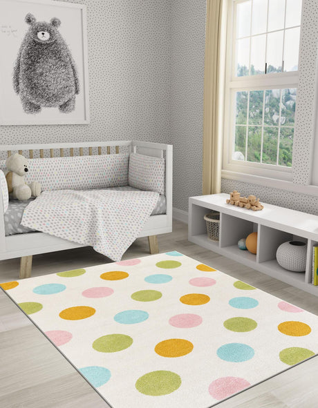 Multicolor 5' 1 x 8' Whimsy Kids Rectangle Rug