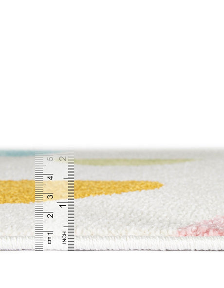 Multicolor 5' 1 x 8' Whimsy Kids Rectangle Area Rug for Baby Nursery, Toddler Playroom, Bedrooms