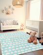 Clear Blue 5' 1 x 8' Whimsy Kids Rectangle Rug