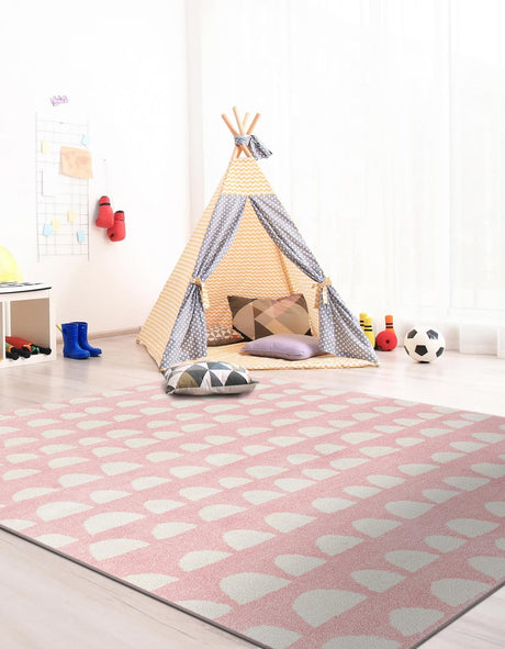 Pink 5' 1 x 8' Whimsy Kids Rectangle Rug