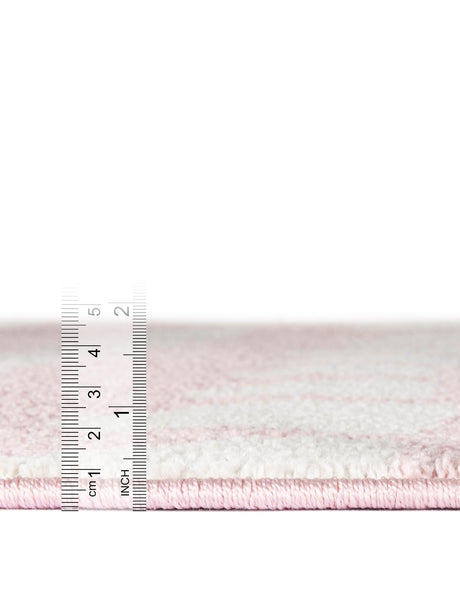 Pink 5' 1 x 8' Whimsy Kids Rectangle Area Rug for Baby Nursery, Toddler Playroom, Bedrooms