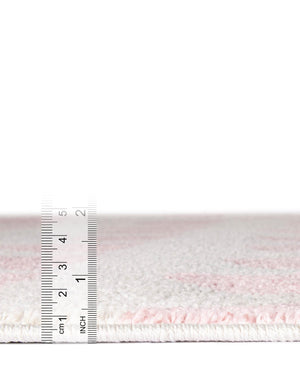 Ivory and Pink 5' 1 x 8' Whimsy Kids Rectangle Rug