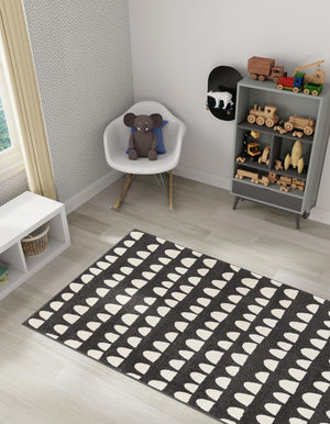 Dark Gray 5' 1 x 8' Whimsy Kids Rectangle Rug