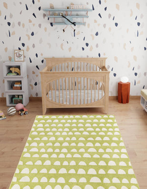 Pastel Green 5' 1 x 8' Whimsy Kids Rectangle Rug