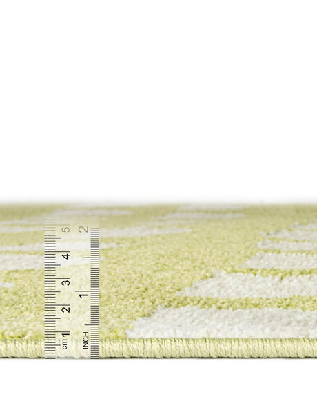 Pastel Green 5' 1 x 8' Whimsy Kids Rectangle Area Rug for Baby Nursery, Toddler Playroom, Bedrooms