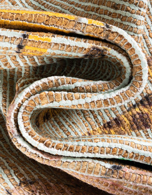 Multicolor 4' 1 x 6' 1 Chenille Jute Rectangle Area Rug Vintage Distressed Boho All Natural Eco-Friendly Sustainable Carpet for Living Dining Office Dorm Rooms for Sale at Rug Engine