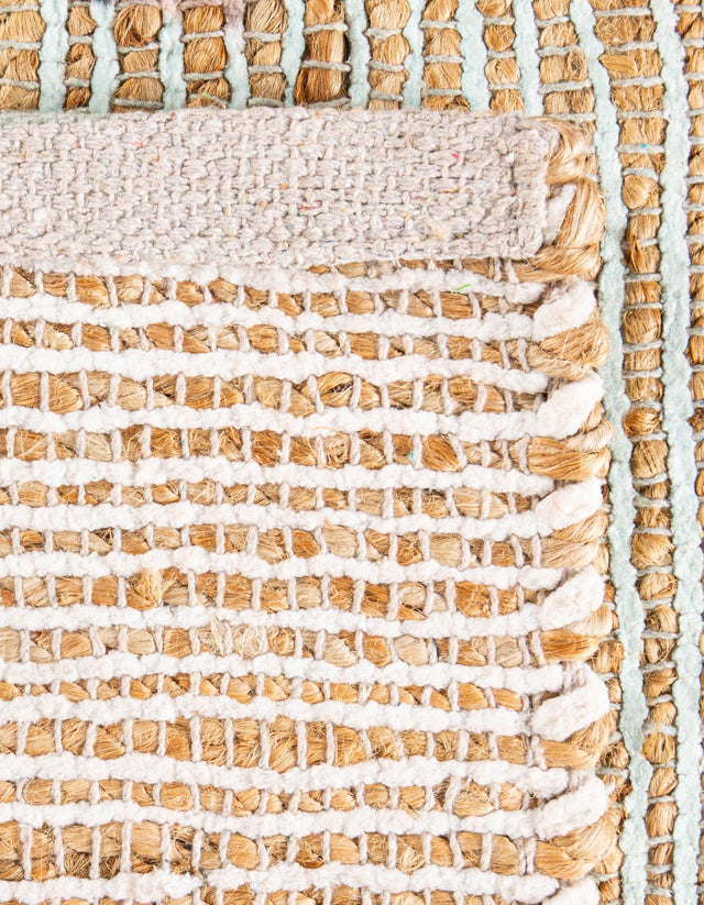 Multicolor 4' 1 x 6' 1 Chenille Jute Rectangle Area Rug Vintage Distressed Boho All Natural Eco-Friendly Sustainable Carpet for Living Dining Office Dorm Rooms for Sale at Rug Engine