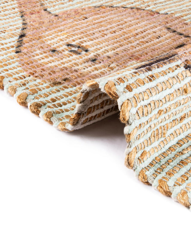 Multicolor 4' 1 x 6' 1 Chenille Jute Rectangle Area Rug Vintage Distressed Boho All Natural Eco-Friendly Sustainable Carpet for Living Dining Office Dorm Rooms for Sale at Rug Engine